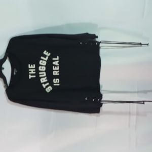 Fifth Sun XL black graphic Sweat shirt " The Struggle Is Real"